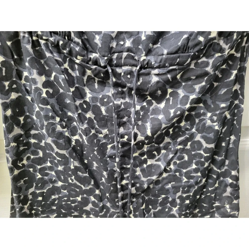 Michael Kors Womens Blouse Size XS Animal Print, Beaded Bodice, 3/4 Sleeve EUC